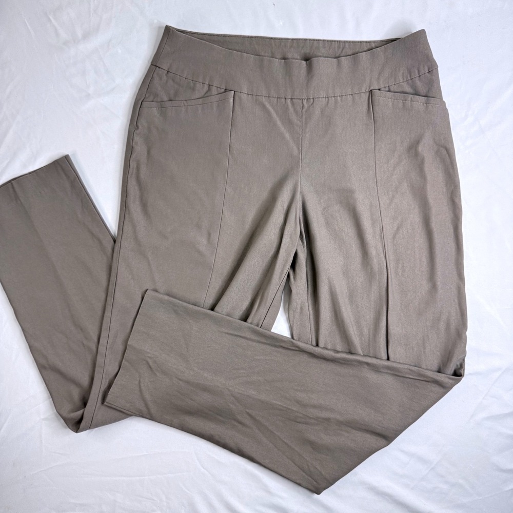 Chico's So Slimming Pull On Trousers Taupe Size 1.5 Regular Stretch Pants